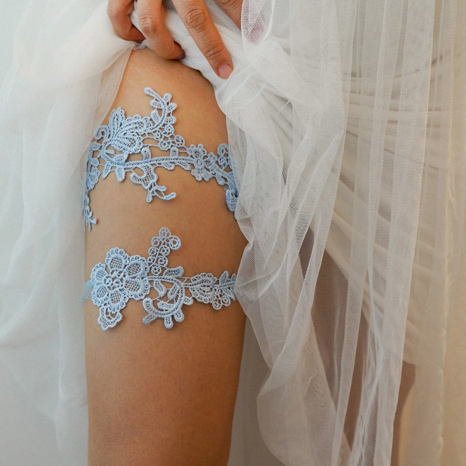 Garter Belt Set - Conjunto de Cintos de Noiva Azul