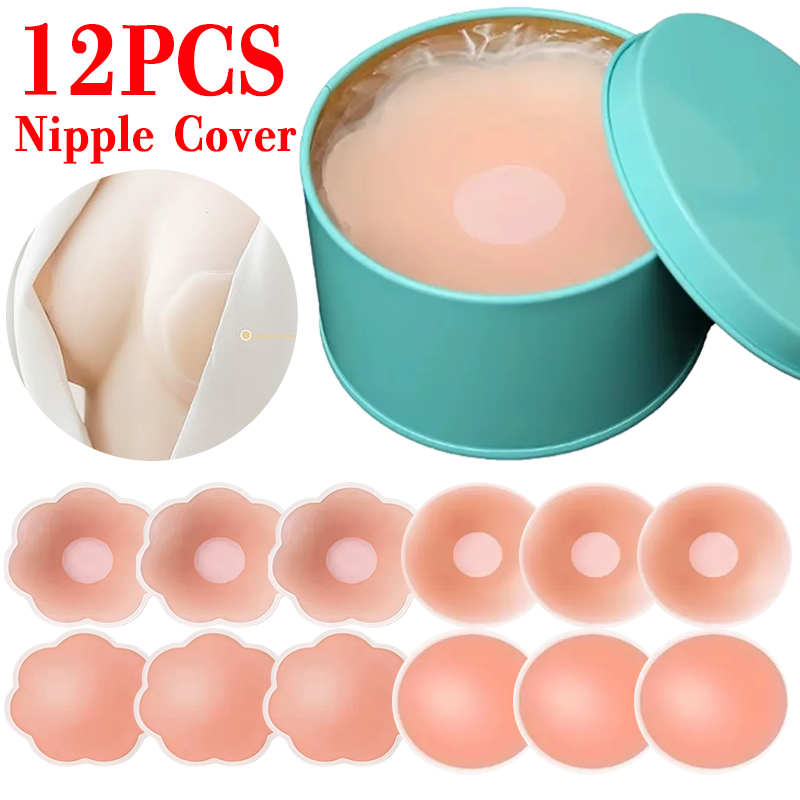 Nipple Cover Pasties - 6/12 Peças Adesivos Invisíveis Autoadesivos Reutilizáveis