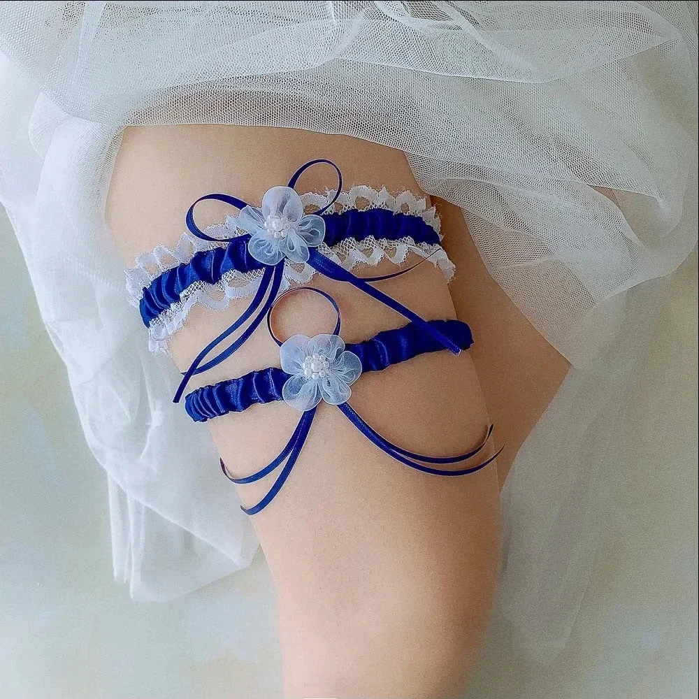 Garter Belt Set - 2 pçs/set fita de cetim casamento